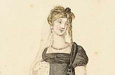 Detail from fashion plate "London fashions as worn December 1806"