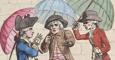 Detail from Gillray's A Meeting of Umbrellas 1782