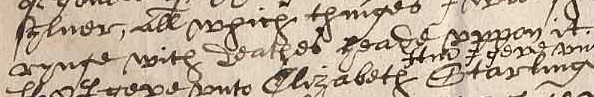 Snippet from the 1585 will of Margaret Starlinge of Dedham