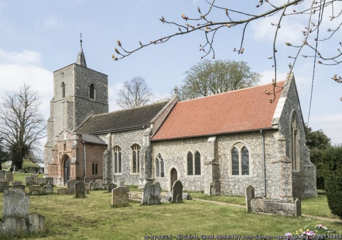 Great Ashfield church and churchyard